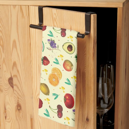 Linge De Cuisine Nom Personnel Fruit Tropical Et Légumes (Pliage en tiers)