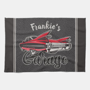Linge De Cuisine NOM Rétro Red Caddy Vintage Classic Car Garage
