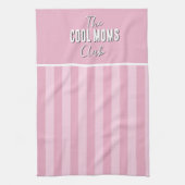 Linge De Cuisine Nom Script Vintage Rayure Rose (Vertical)