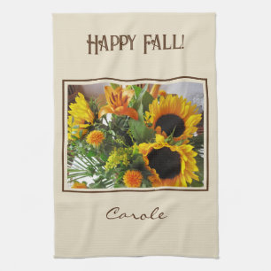 Linge De Cuisine Nom sur les grands tournesols colorés Imprimer 16x