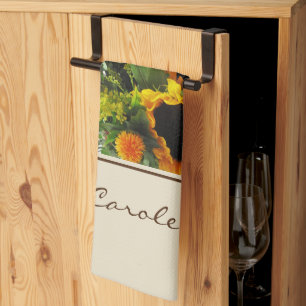 Linge De Cuisine Nom sur les grands tournesols colorés Imprimer 16x