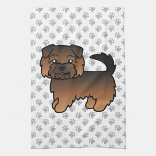 Linge De Cuisine Norfolk Terrier Grincheux Chien de Dessin Animé Mi