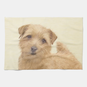 Linge De Cuisine Norfolk Terrier Painting - Art original du chien