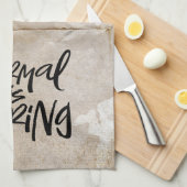 Linge De Cuisine Normale Est Noir Noir Ennuyeux Lettres Grunge (Quart Plié)