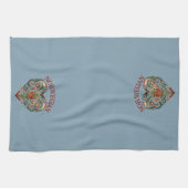 Linge De Cuisine Norvégien Rosemaling Folk Art Heart (Horizontal)