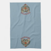 Linge De Cuisine Norvégien Rosemaling Folk Art Heart (Vertical)