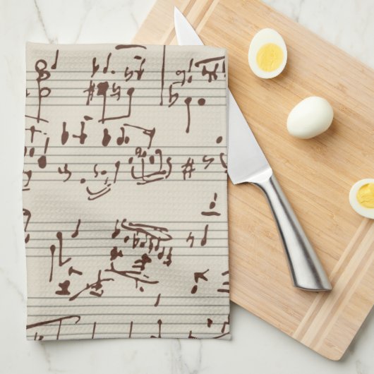 Linge De Cuisine Notes de musique (Quart Plié)