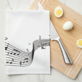 Linge De Cuisine Notes de musique (Quart Plié)