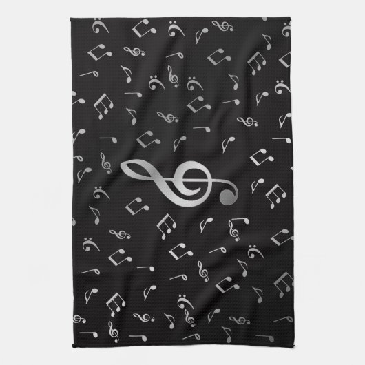 Linge De Cuisine notes de musique argargent (Vertical)