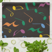 Linge De Cuisine Notes de musique colorées (Plié)