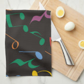 Linge De Cuisine Notes de musique colorées (Quart Plié)