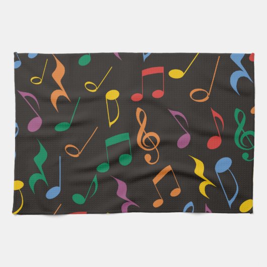 Linge De Cuisine Notes de musique colorées (Horizontal)
