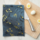 Linge De Cuisine notes de musique élégantes (Quart Plié)