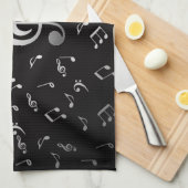 Linge De Cuisine notes de musique en argent (Quart Plié)