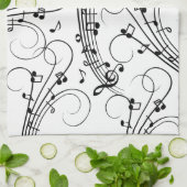 Linge De Cuisine Notes de musique fantaisie (Plié)