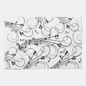 Linge De Cuisine Notes de musique fantaisie (Horizontal)