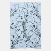 Linge De Cuisine Notes de musique fantaisie Bleu (Vertical)