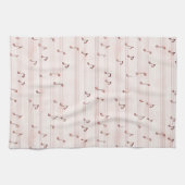 Linge De Cuisine Notes de musique rose brun rose (Horizontal)