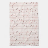 Linge De Cuisine Notes de musique rose brun rose (Vertical)