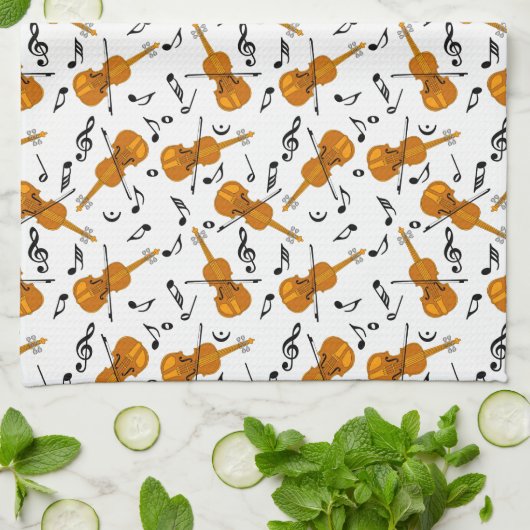 Linge De Cuisine Notes de musique violon (Plié)