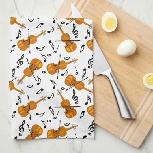 Linge De Cuisine Notes de musique violon (Quart Plié)