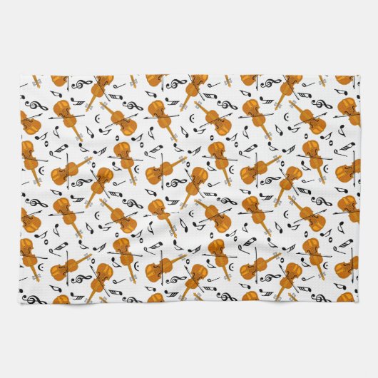 Linge De Cuisine Notes de musique violon (Horizontal)