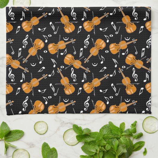 Linge De Cuisine Notes de musique violon (Plié)