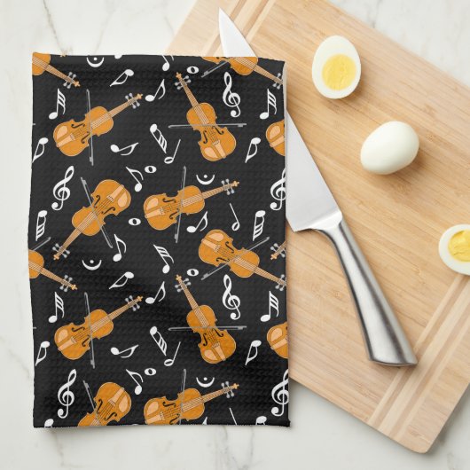 Linge De Cuisine Notes de musique violon (Quart Plié)