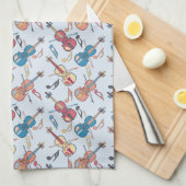 Linge De Cuisine Notes de violon et de musique (Quart Plié)