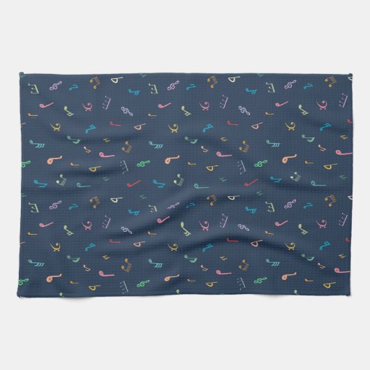 Linge De Cuisine Notes musicales (Horizontal)