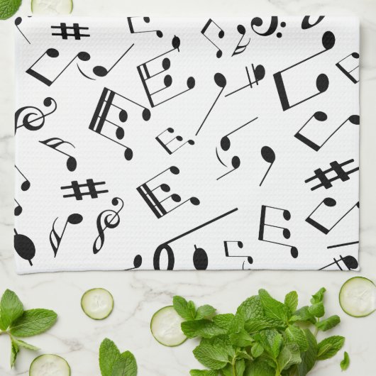 Linge De Cuisine Notes musicales 3 (Plié)