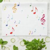 Linge De Cuisine Notes musicales colorées (Plié)