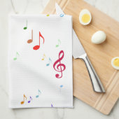 Linge De Cuisine Notes musicales colorées (Quart Plié)