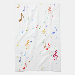 Linge De Cuisine Notes musicales colorées