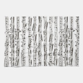 Linge De Cuisine Notes musicales noires et blanches (Horizontal)