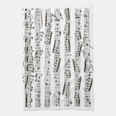 Linge De Cuisine Notes musicales noires et blanches (Vertical)