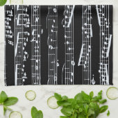 Linge De Cuisine Notes noires et blanches de musique (Plié)