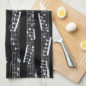 Linge De Cuisine Notes noires et blanches de musique (Quart Plié)