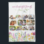 Linge De Cuisine Notre belle famille Joli Fleur sauvage 11 Photo<br><div class="desc">Jolie serviette de cuisine fleur sauvage personnalisée avec 11 de vos photos préférées et titre personnalisé, comme "notre belle famille". Vos photos sont affichées dans des formes arrondies de rectangle et, si vous rencontrez des problèmes de placement, essayez de recadrer votre image dans une forme horizontale de paysage et de...</div>