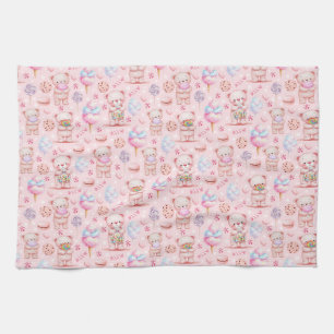 Linge De Cuisine Nounours Ours en Sucreries et Motif Sans Couture d