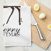 Linge De Cuisine Nourriture du Cheval de Fête avec Noël blanc (Quart Plié)