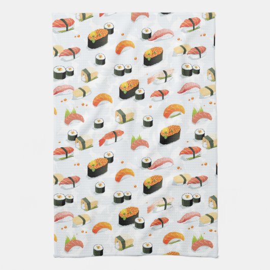 Linge De Cuisine Nourriture japonaise : Motif de sushi (Vertical)