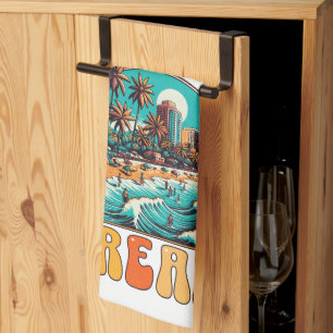 Linge De Cuisine Nous sommes en pause Vacances rétro sur la plage t
