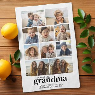 Linge De Cuisine Nous vous aimons grand-mère - 10 Photo Collage - M