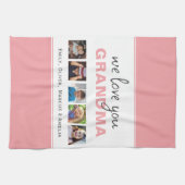 Linge De Cuisine Nous vous aimons Grand-mère rose petits-enfants 5  (Horizontal)