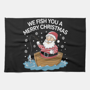 Linge De Cuisine Nous vous pêchons un joyeux Noël Pêcheur Pêche 