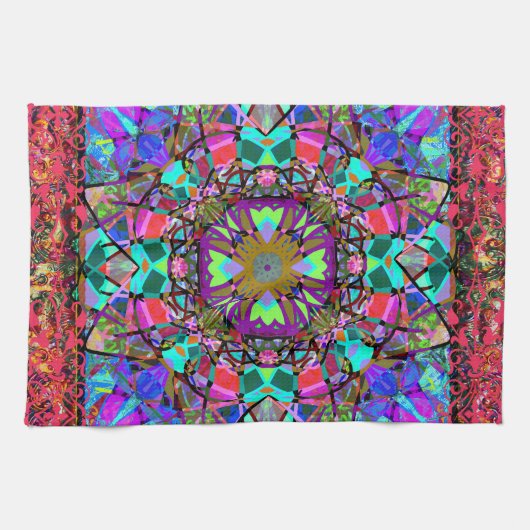 Linge De Cuisine Nouvel Âge Kaleidoscope Mandala (Horizontal)