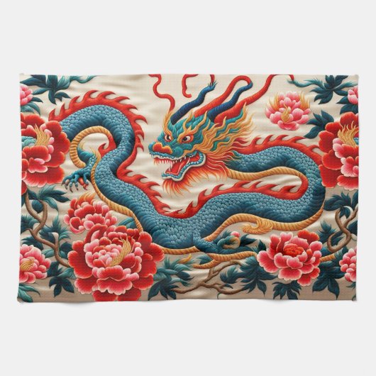 Linge De Cuisine Nouvel An chinois du Dragon 2024 "Broderie" (Horizontal)