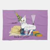 Linge De Cuisine Nouvel An Eve Chat Drôle (Horizontal)