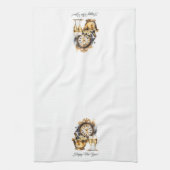 Linge De Cuisine Nouvel An noir et or (Vertical)